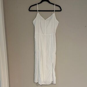 J. Crew Linen White Spaghetti Strap Dress